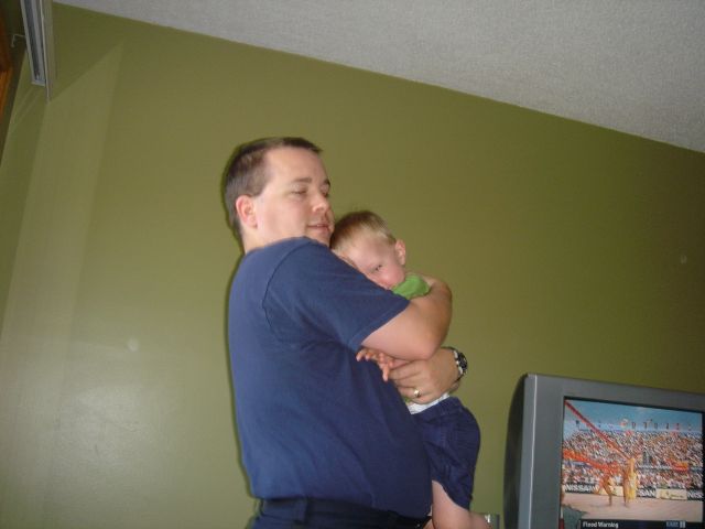 Jacob giving dad a big hug