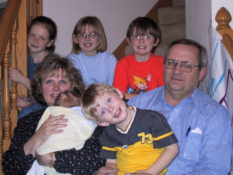 Grandma and Grandpa Sandberg and the Grandkids